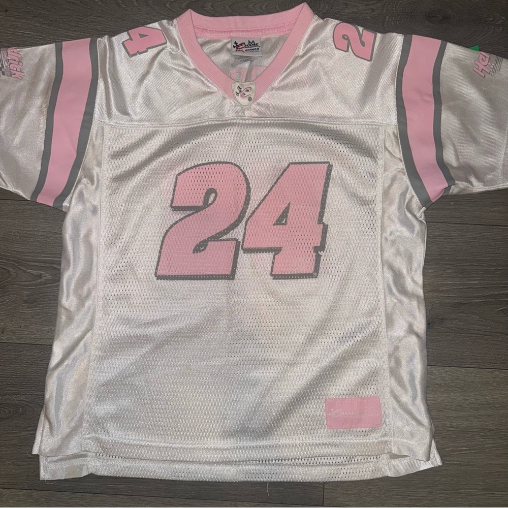 Vintage Chase Authentics Pink and White Women's Jeff Gordon Jersey‎